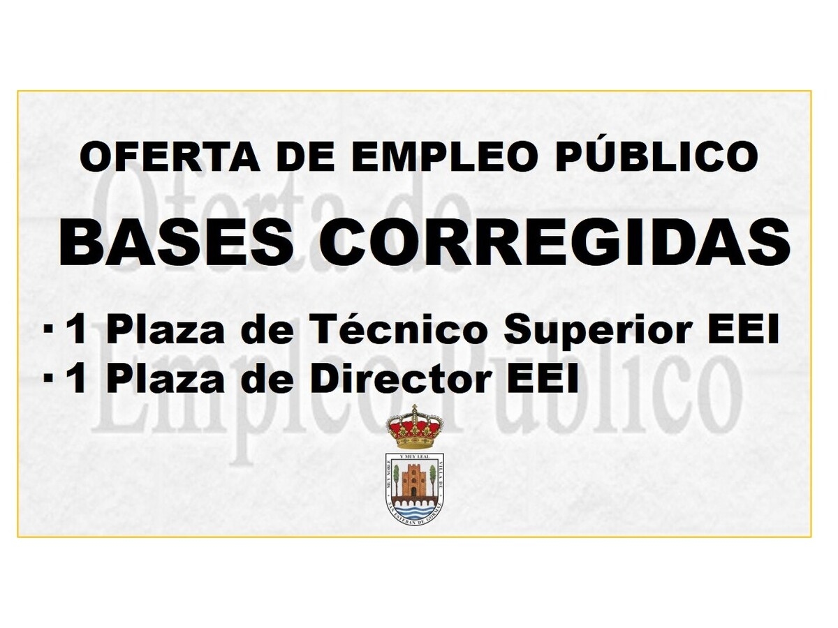 Bases corregidas ofertas de empleo Técnico y Director/a EEI
